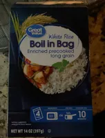 White Rice Boil in Bag Enriched precooked long grain