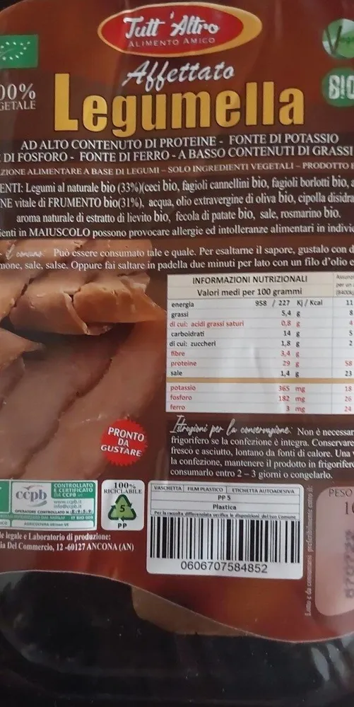 Affettato legumella bio