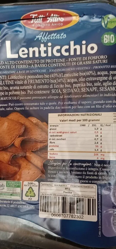 Affettato Lenticchio