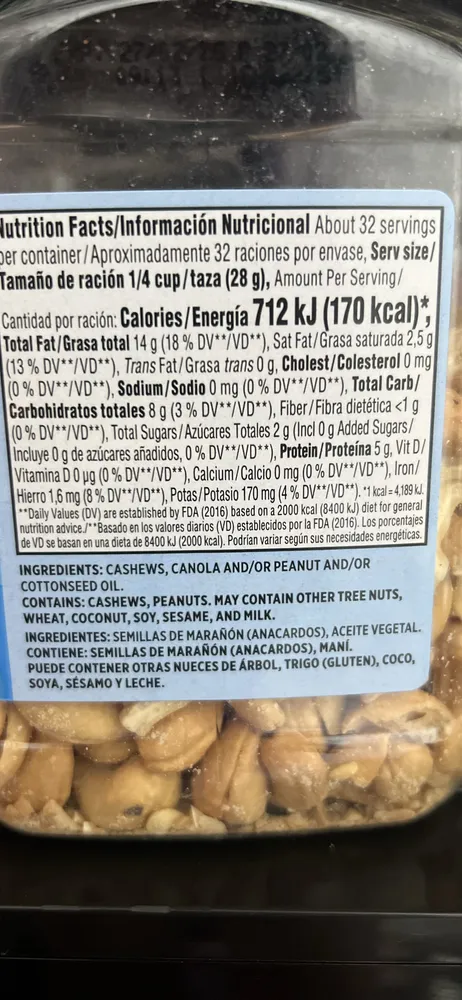 Cashews Unsalted