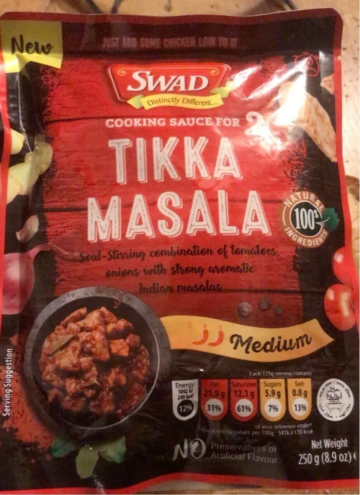 Cooking sauce for two Tikka masala
