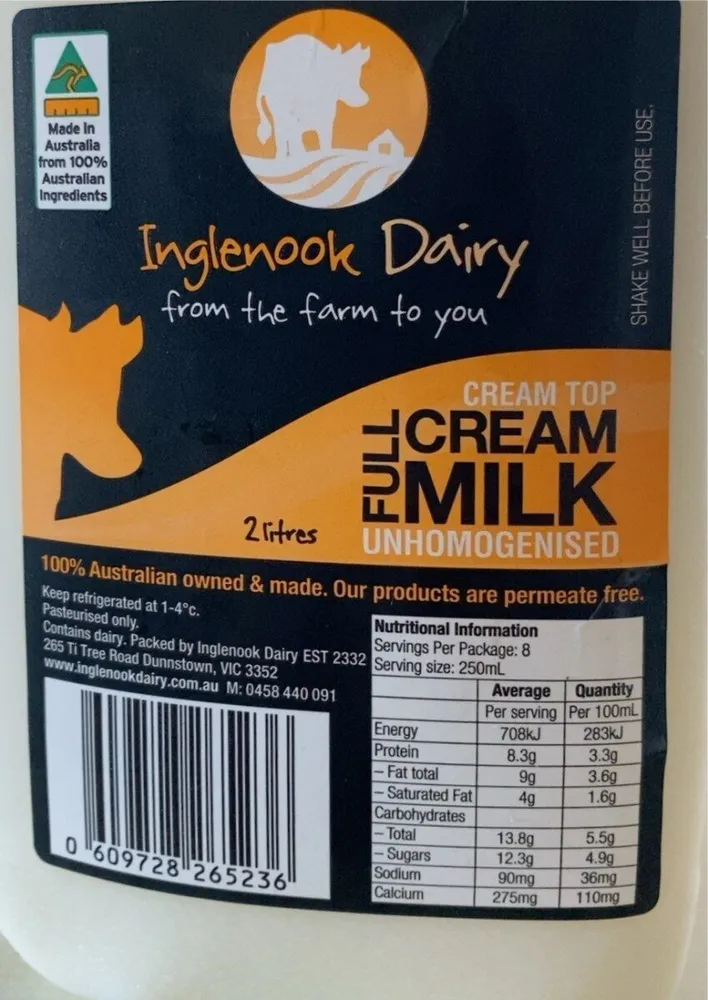 Full cream milk
