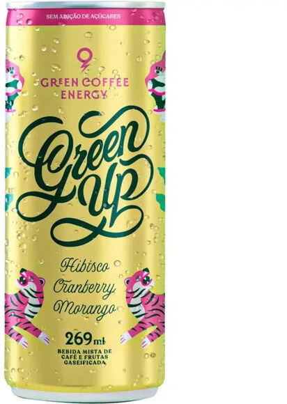 Energético Natural Hibisco, Cranberry E Morango Green Up Lata 269ml