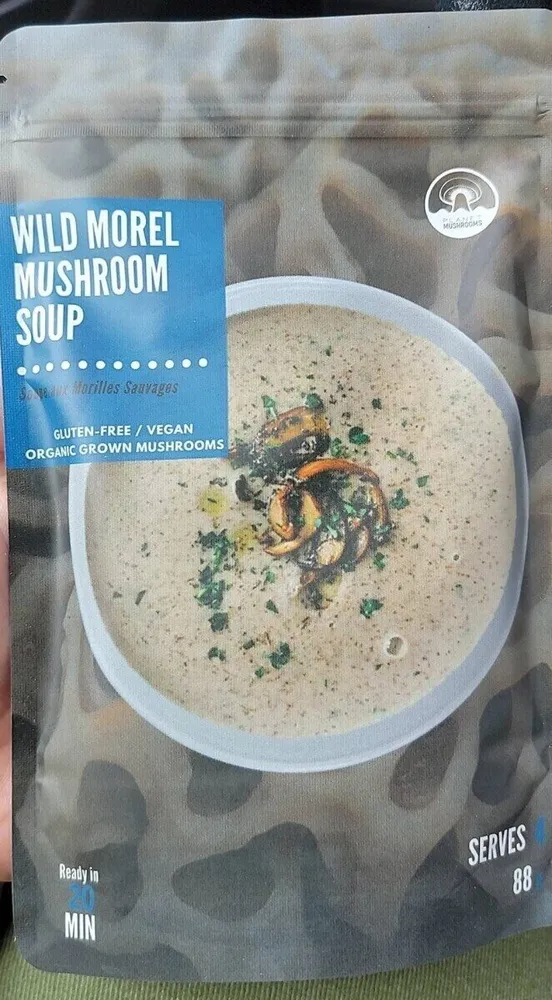 Wild morel mushroom soup
