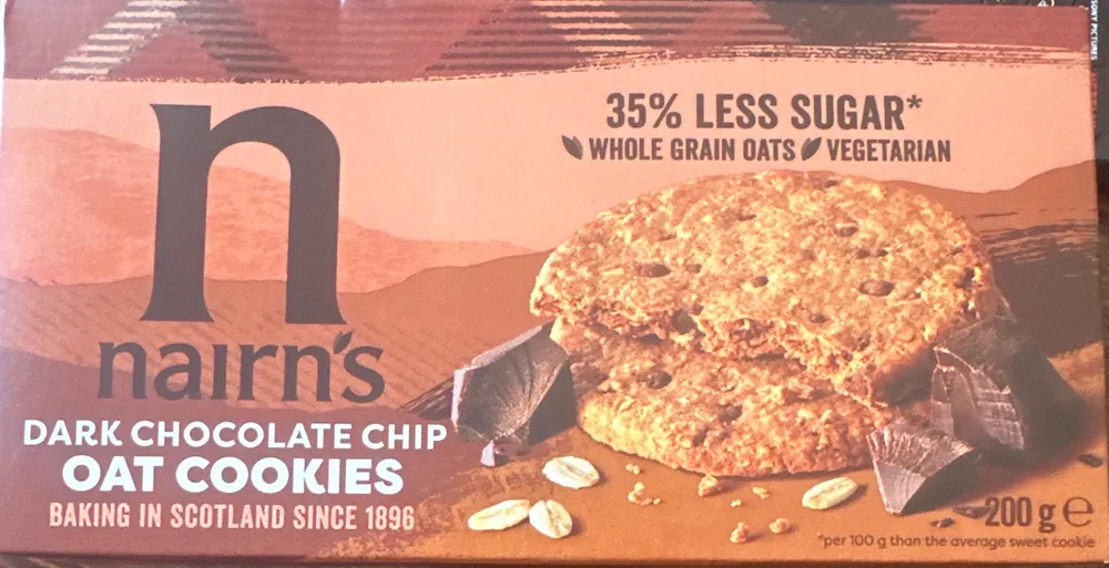 Dark Chocolate Chip Oat Cookies