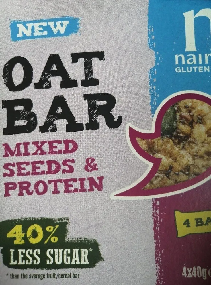 Gluten Free oat bar mixed seeds and protein