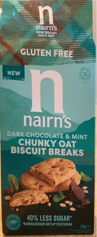 Dark chocolate and mint chunky oat biscuit breaks