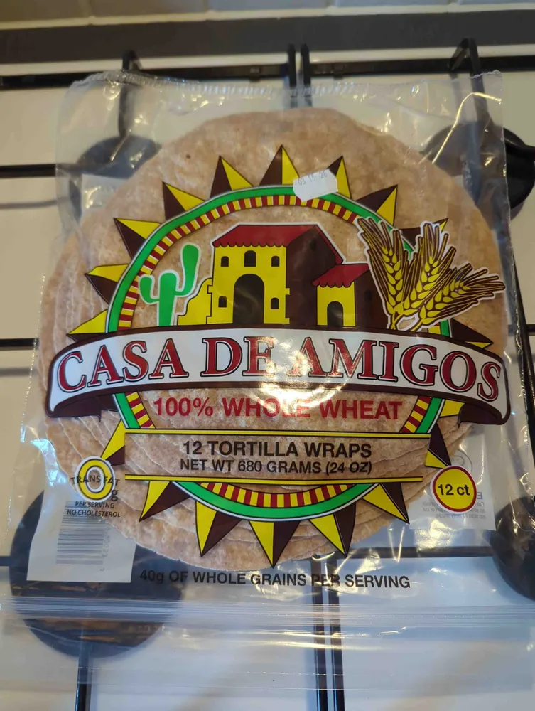 100% whole wheat tortilla