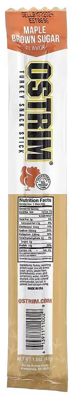 Ostrim, Turkey Snack Stick, Maple Brown Sugar