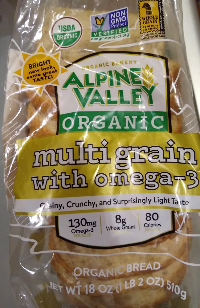 Organic multi grain with omega-3 bread