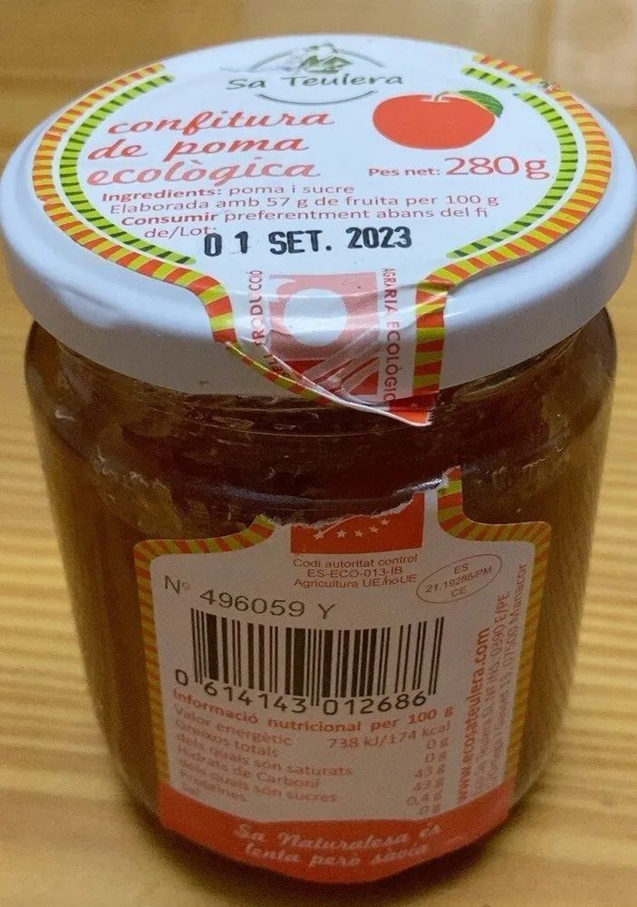 Confitura de poma ecològica
