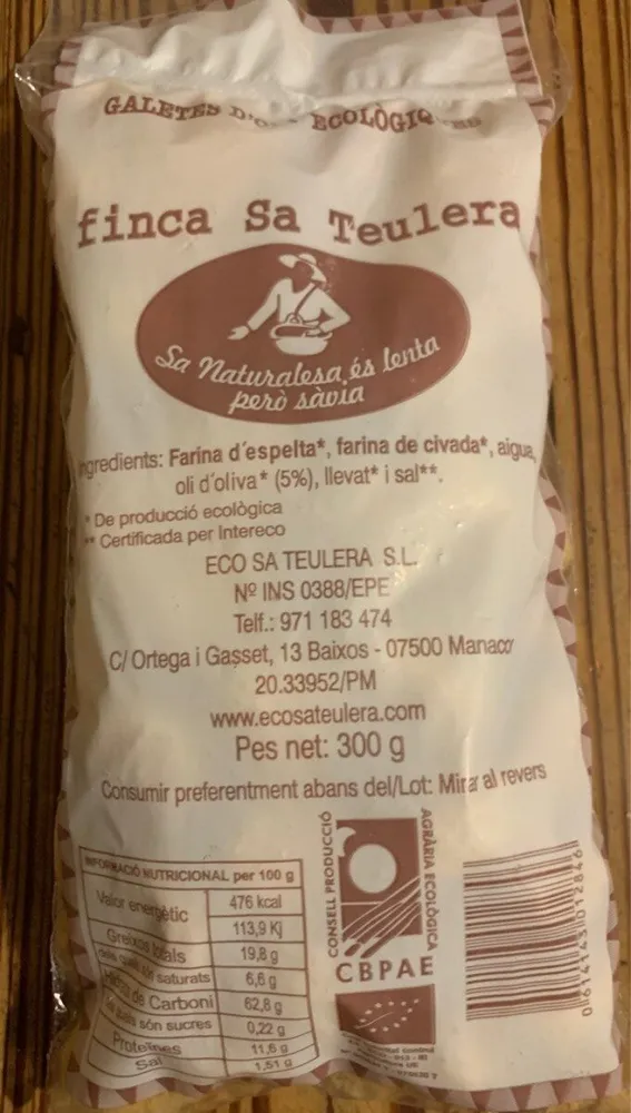 Galletes d'oli ecològiques