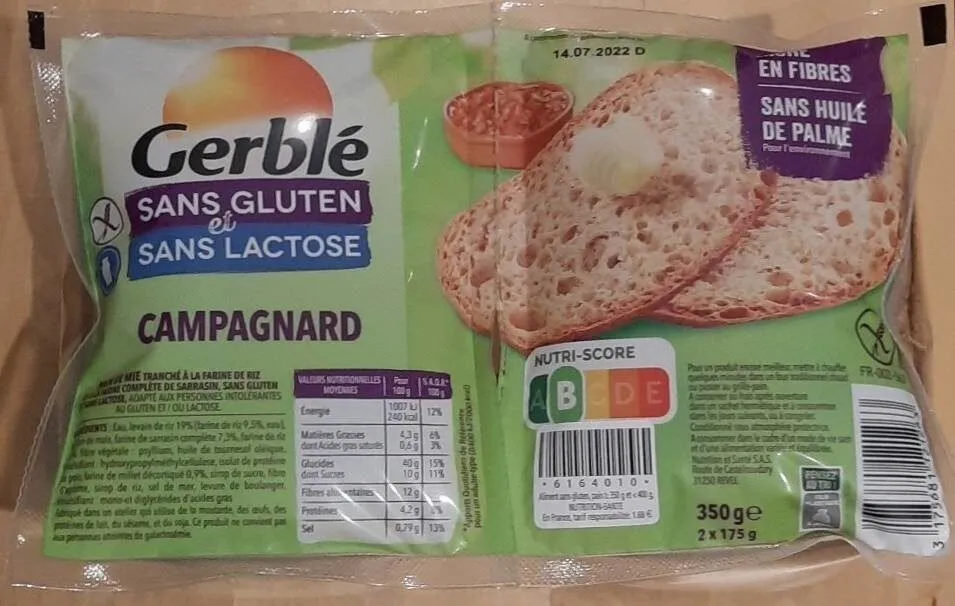 Campagnard Sans gluten et sans lactose