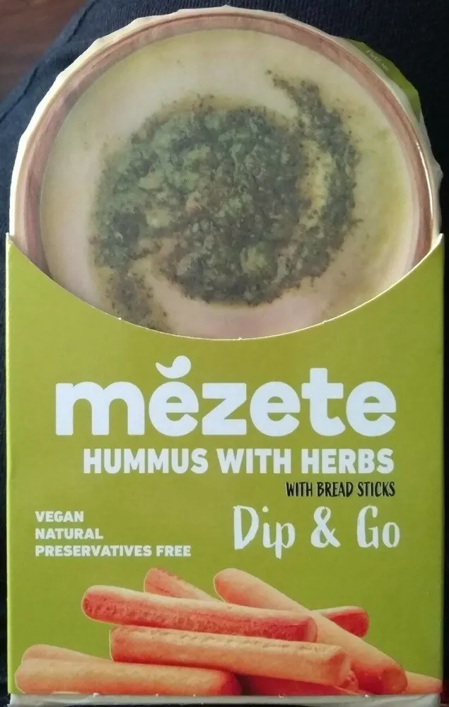 Mezete hummus with herbs dip & go