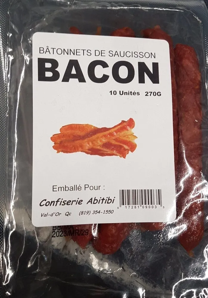 Batonnets de saucisson Bacon