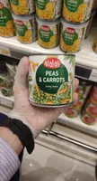 Alalali peas and carrots freshly packed