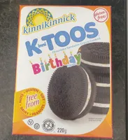 KinniTOOS chocolate sandwich creme cookies birthday flavor