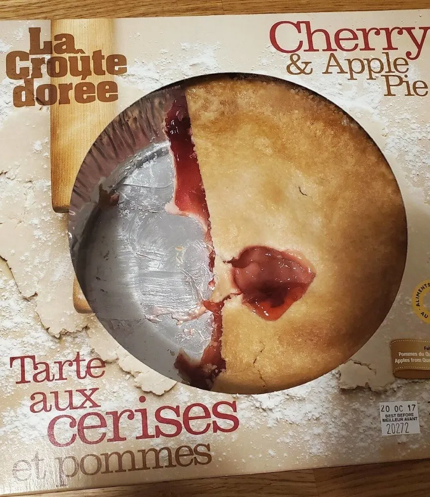 Tarte aux cerises et pommes