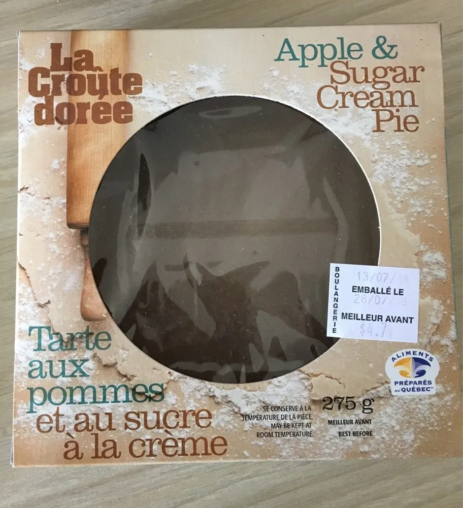 Tarte aux pommes et au Sucre à la crème