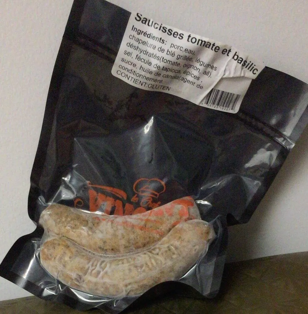 Saucisses tomate et basilic