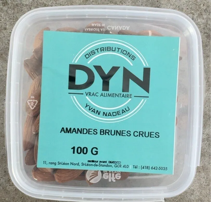 Amandes brunes crues