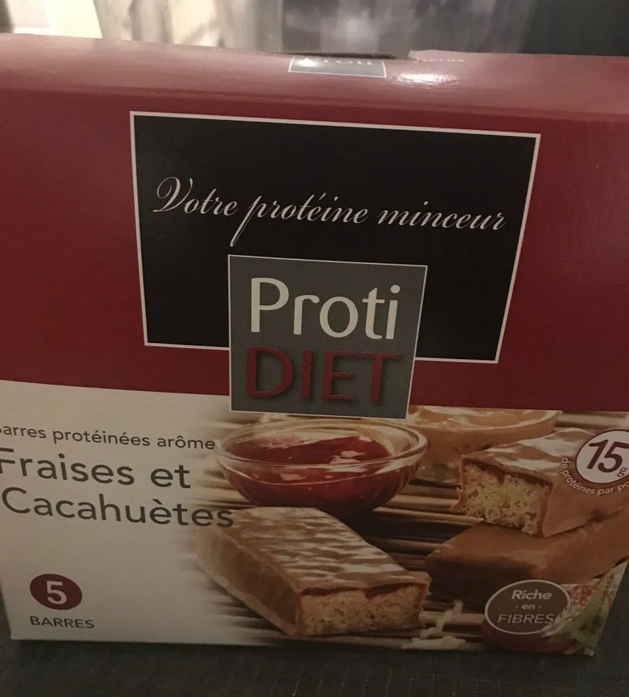 Barres protéinées arôme Fraises et Cacahuètes