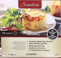 Creamy emmental cheese mini potato gratin