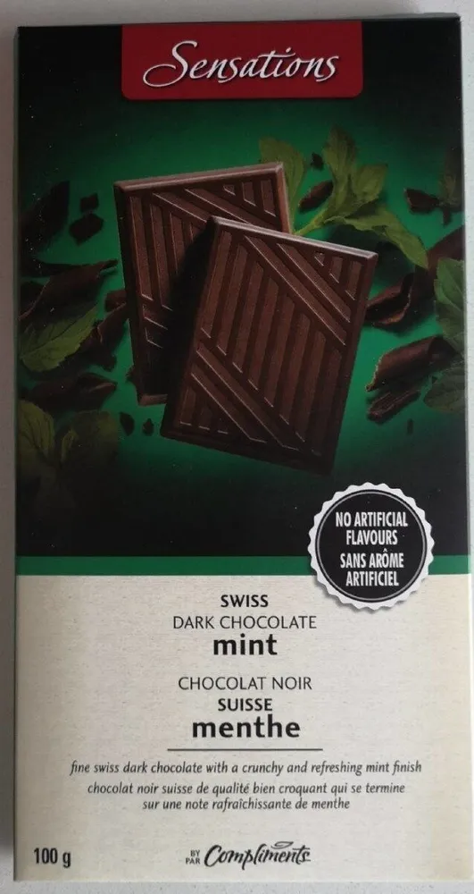 Chocolat noir suisse menthe