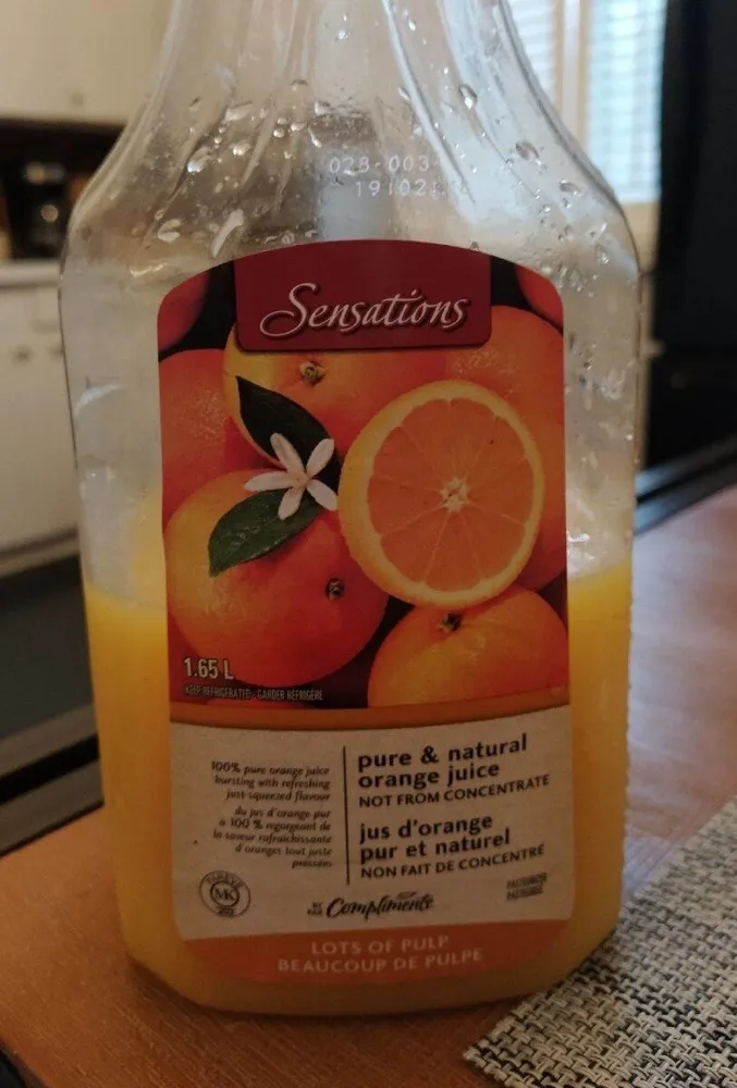 Jus d'orange pur et naturel