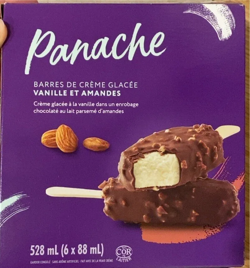 Barres de crème glacée vanille et amandes
