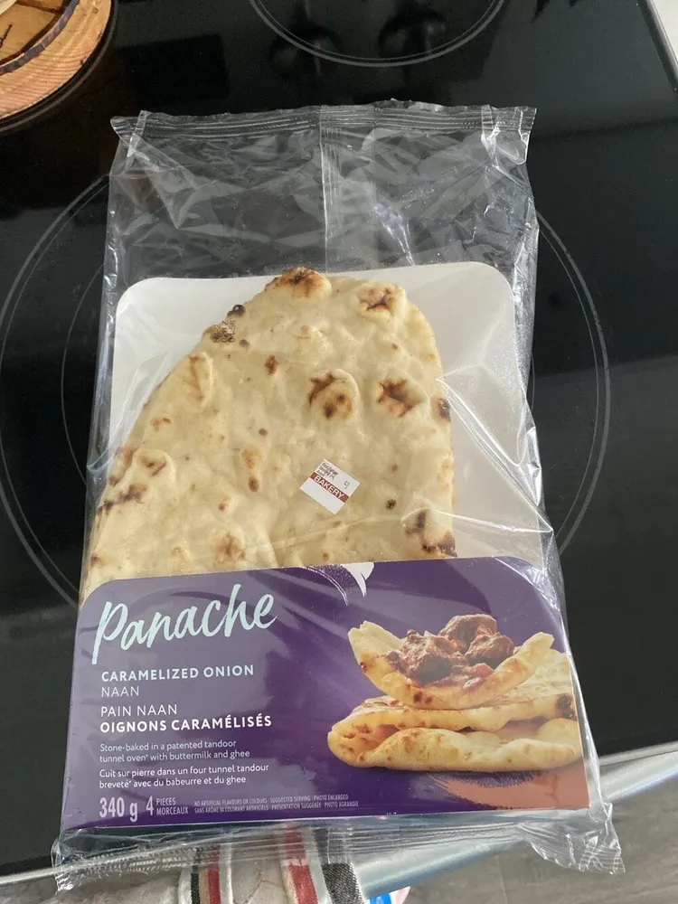 Pain naan oignons caramélisés