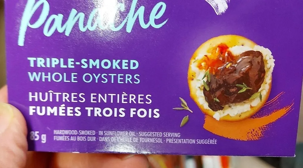 Huîtres entières fumées trois fois