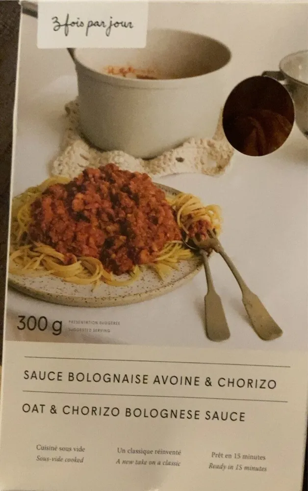 Sauce bolognaise avoine & chorizo