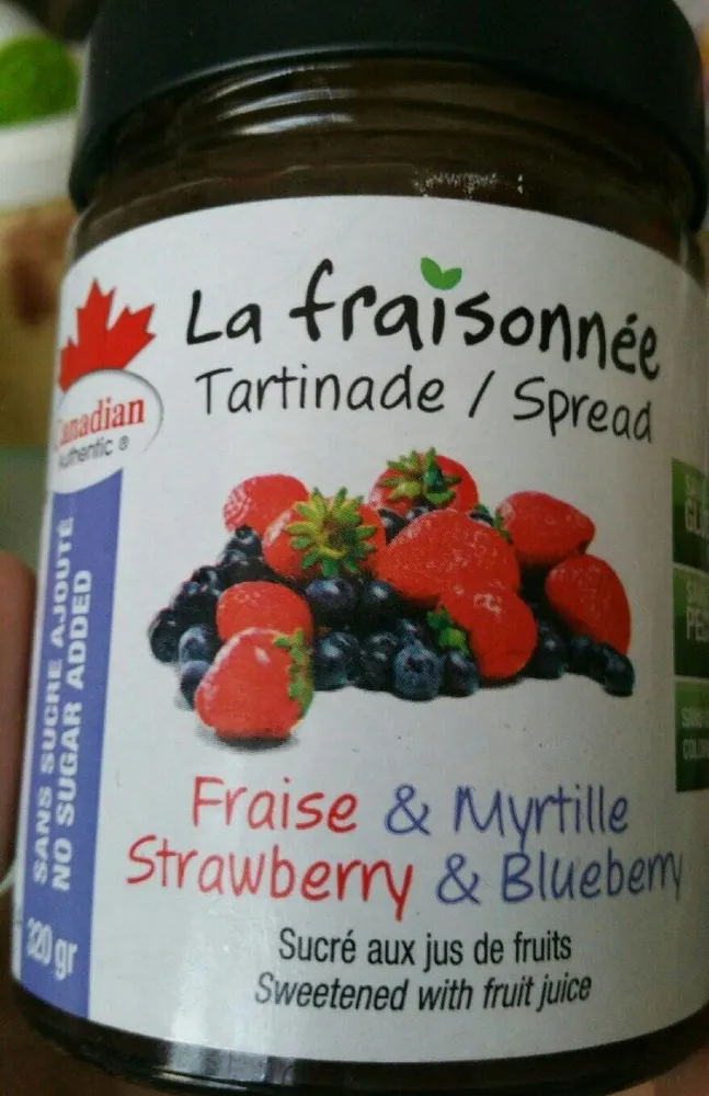 Tartinade - La Fraisonnée à La Fraise Et Aux Myrtilles