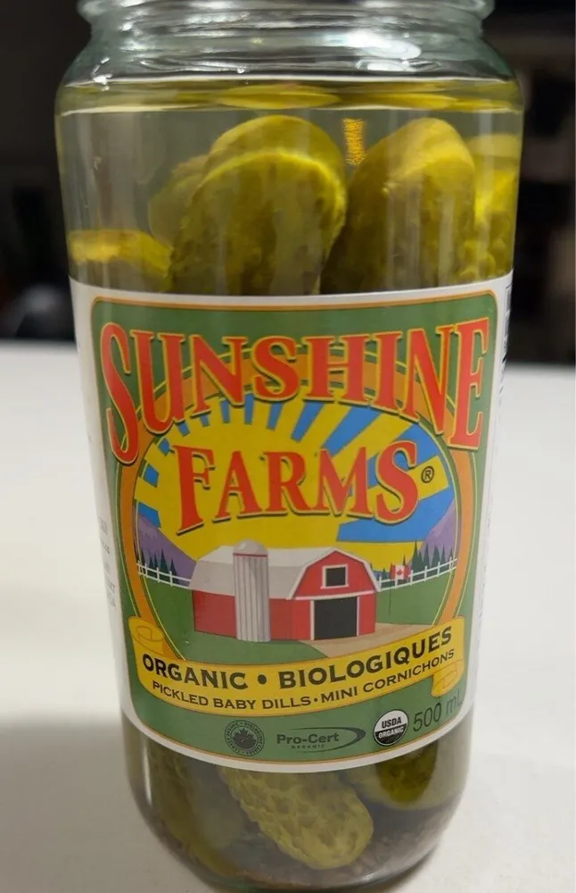 Organic pickled baby dills