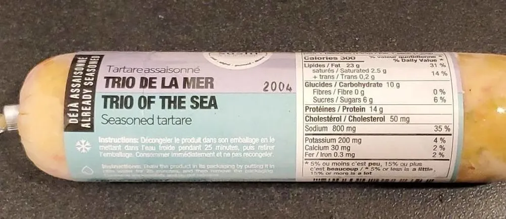 Tartare assaisonné Trio de la mer