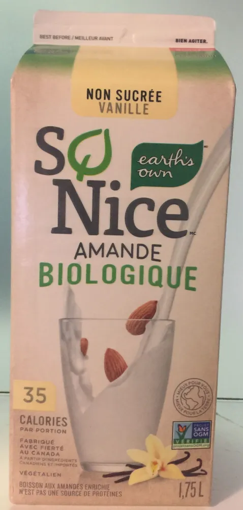 Organic Almond Unsweetened Vanilla, SoNice.