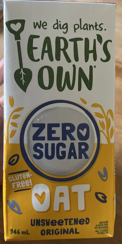 Earth's Own Zero Sucre Avoine Originale Non Sucrée
