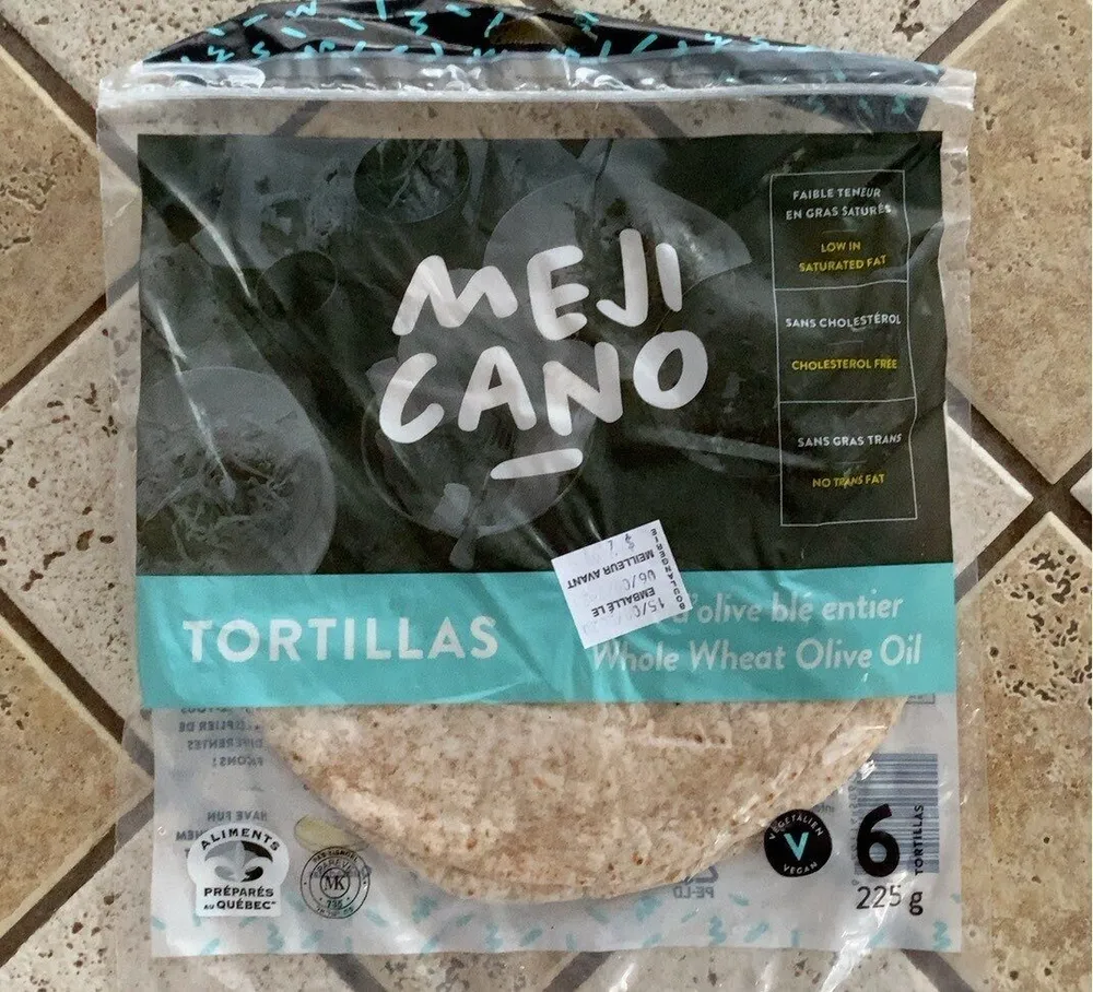 Tortillas huile d’olive et blé entier