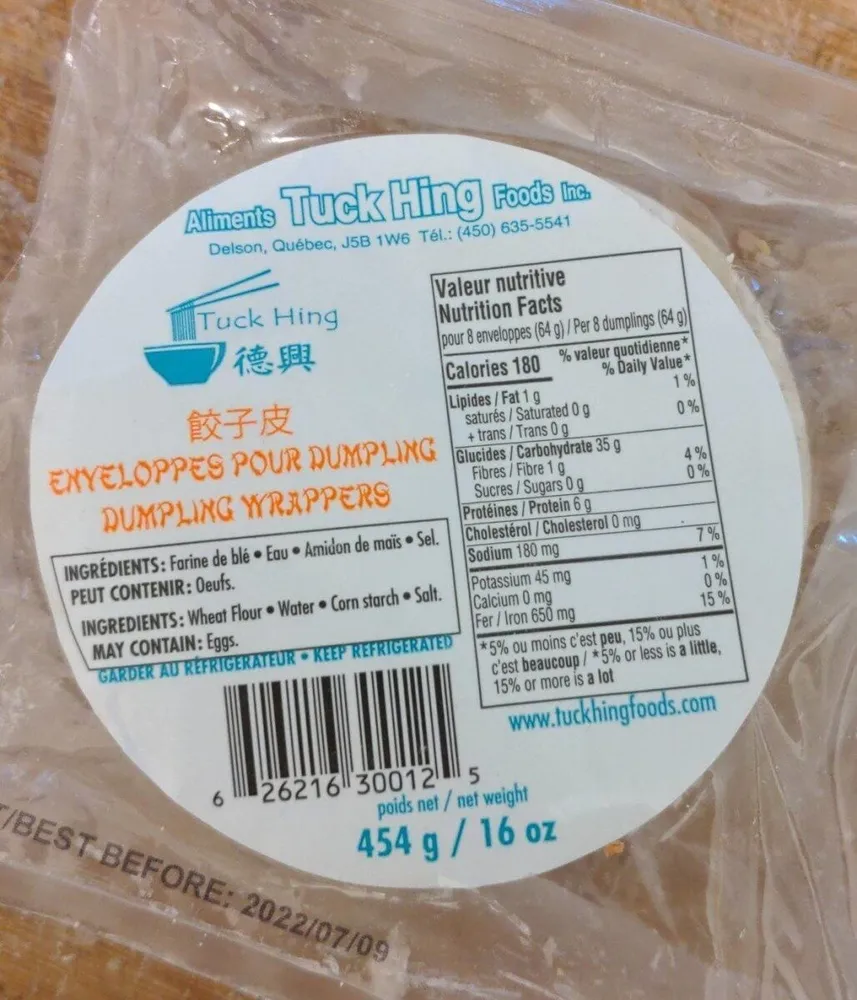 Enveloppes pour dumplings