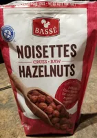 Basse raw hazelnuts whole unsalted shelled resealable