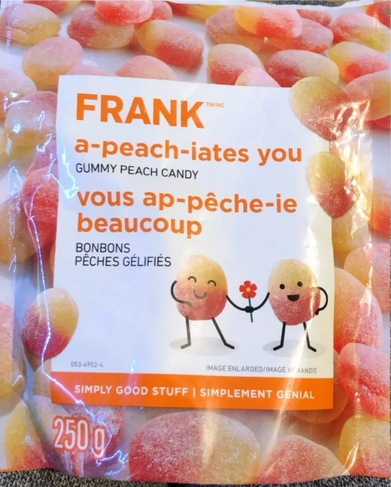 Gummy peach candy