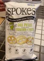 Dill pickle puffed potatoes wheels
