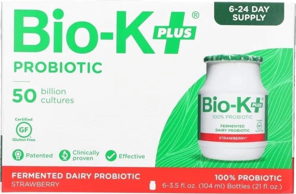 Strawberry fermented dairy probiotic cl1285, lbc80r, clr2 50 billion cultures drink, strawberry
