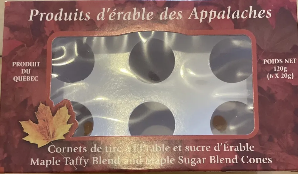 Cornets de tire à l'Érable et sucre d'Érable