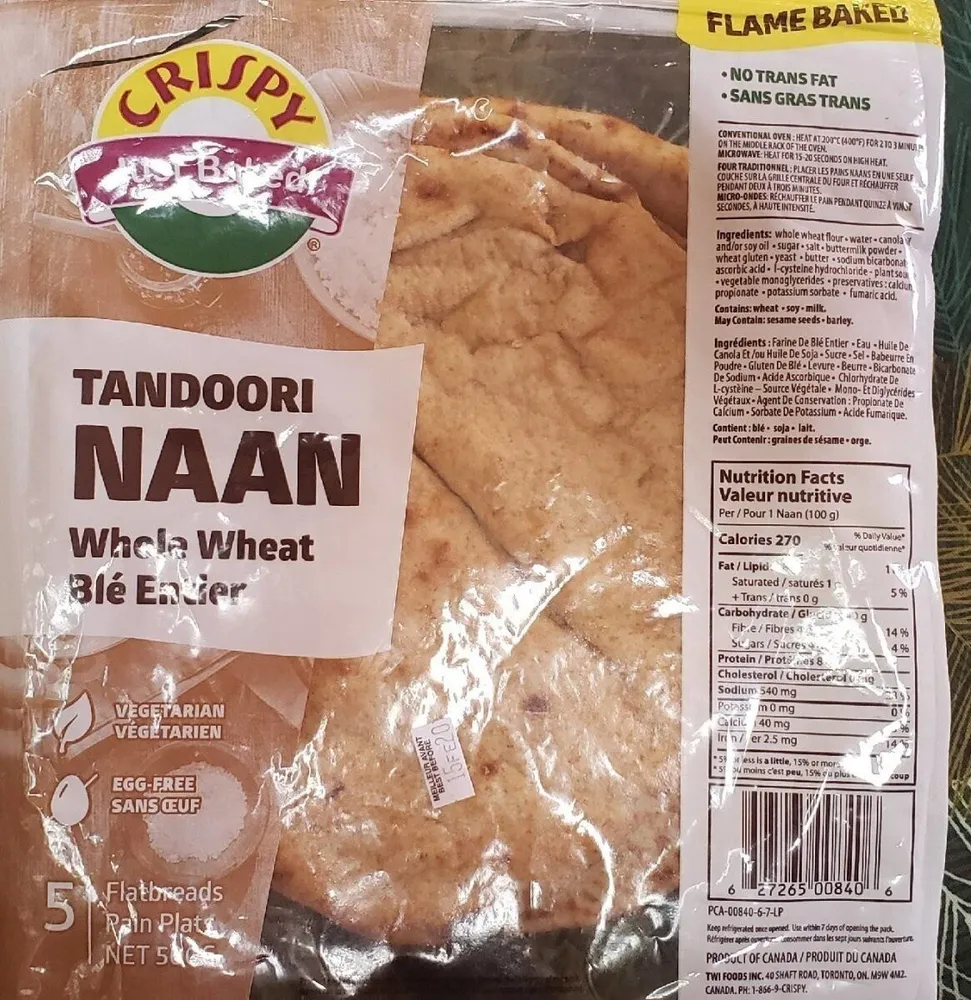 Tandoori Naan Whole Wheat