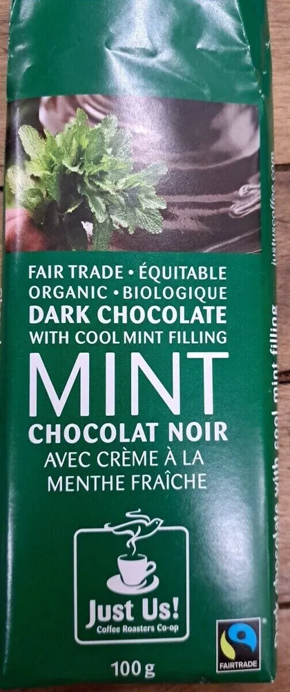 Dark chocolate with cool mint