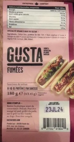 Saucisses de seitan fumées
