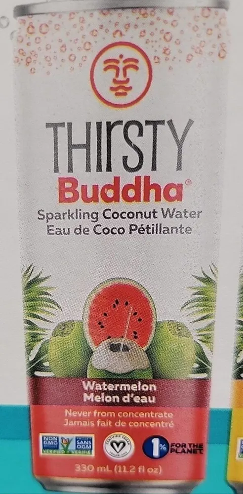 Watermelon sparkling coconut water