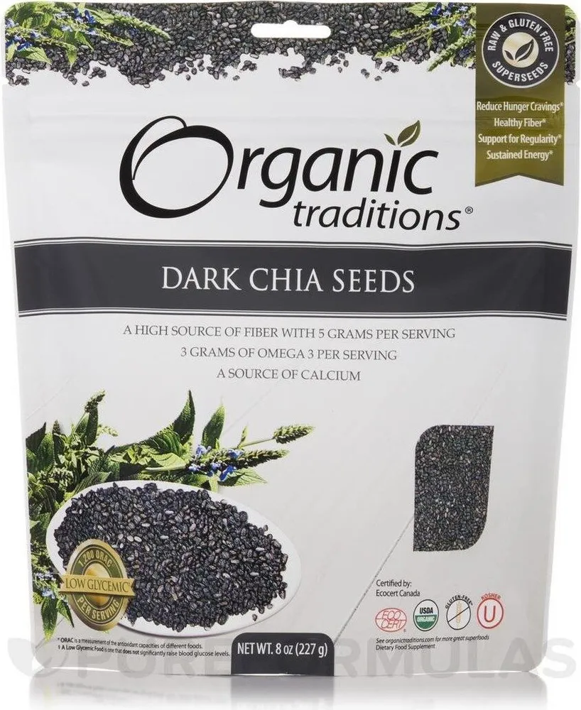 Dark Chia Seeds - 8 Oz (227 Grams)